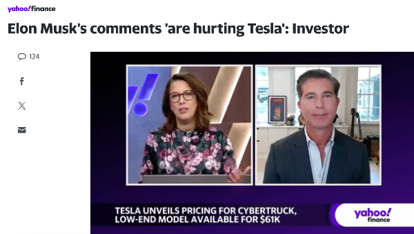 일론 머스크가 테슬라 주가 트위터 엑스