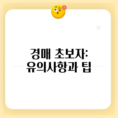 경매 초보자: 유의사항과 팁