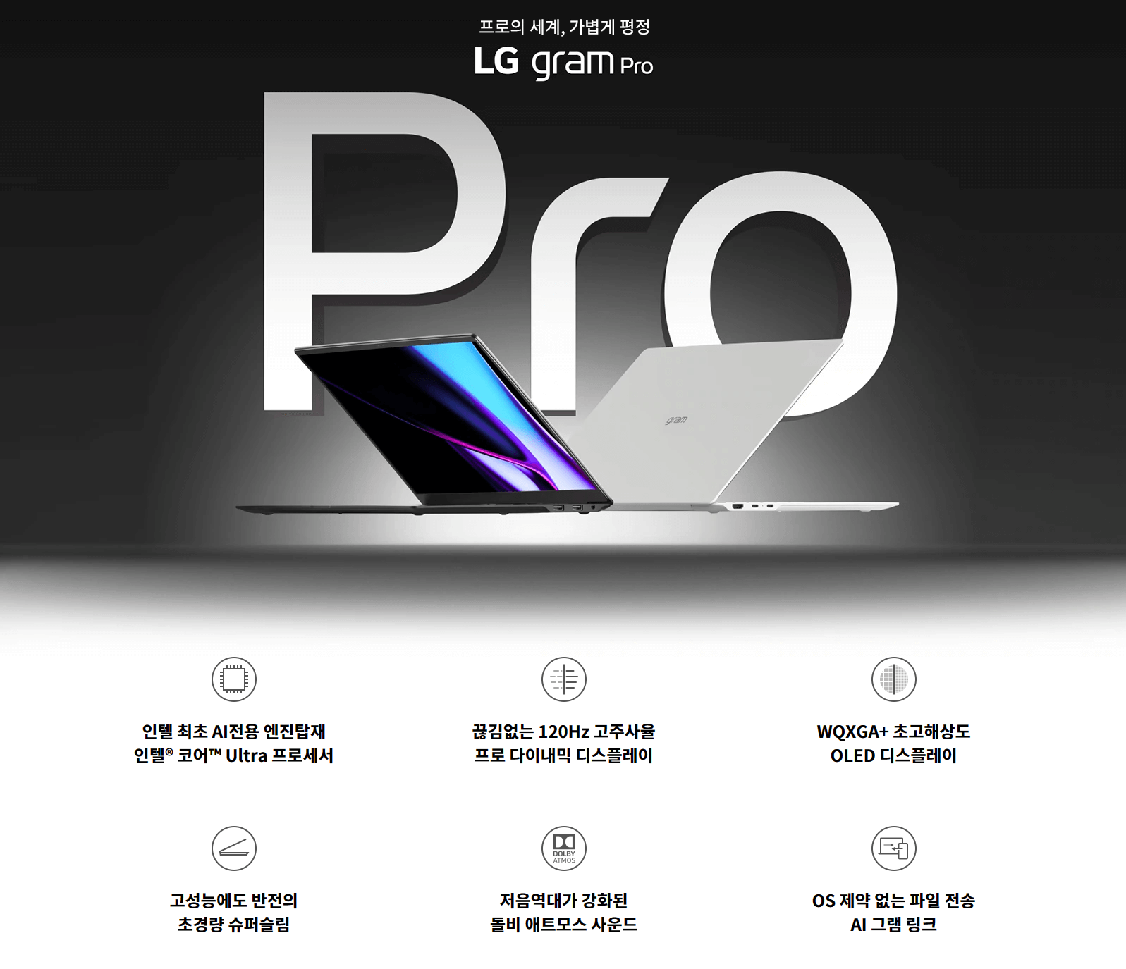 향상된 LG 그램 프로 주요 기능 (출처: LG전자)