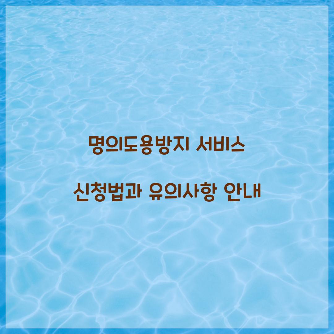 명의도용방지 서비스