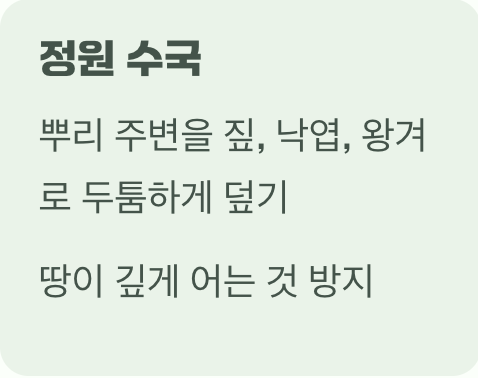 추운 겨울을 이겨내는 월동 준비