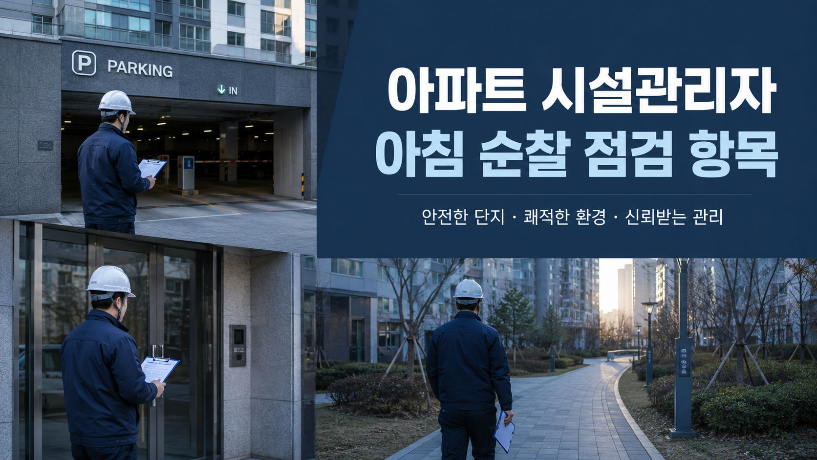 아파트 시설관리자가 아침 순찰에서 가장 먼저 확인하는 공용시설 점검 항목