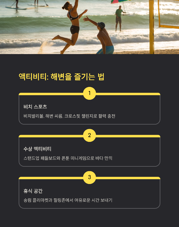 액티비티: 해변을 즐기는 법