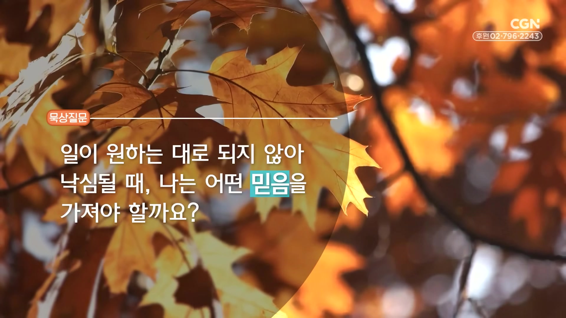 일이 원하는 대로 되지 않아 낙심될 때, 나는 어떤 믿음을 가져야 할까요?