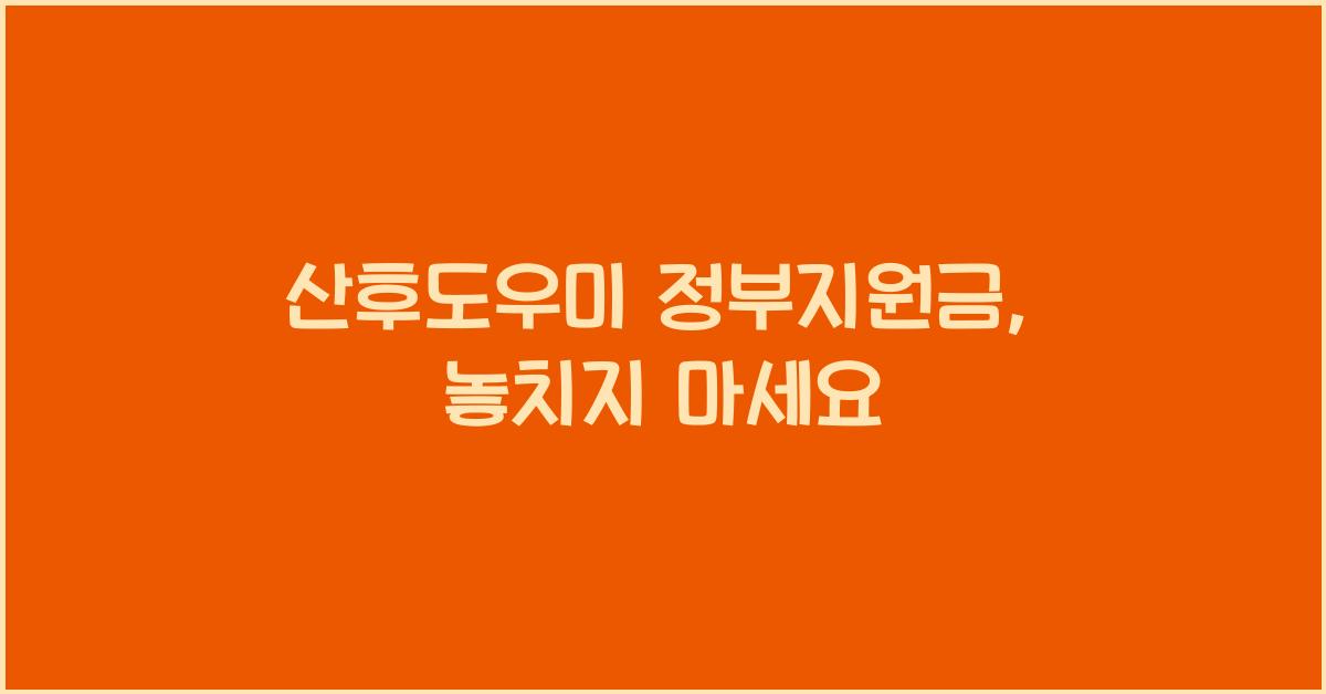 산후도우미 정부지원금