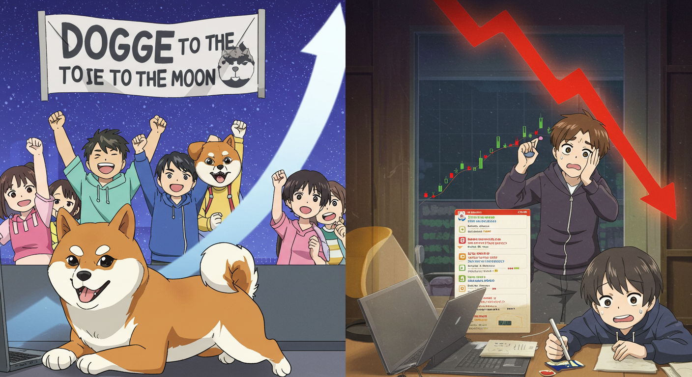 커뮤니티 여론이 가격에 미치는 영향을 표현한 장면