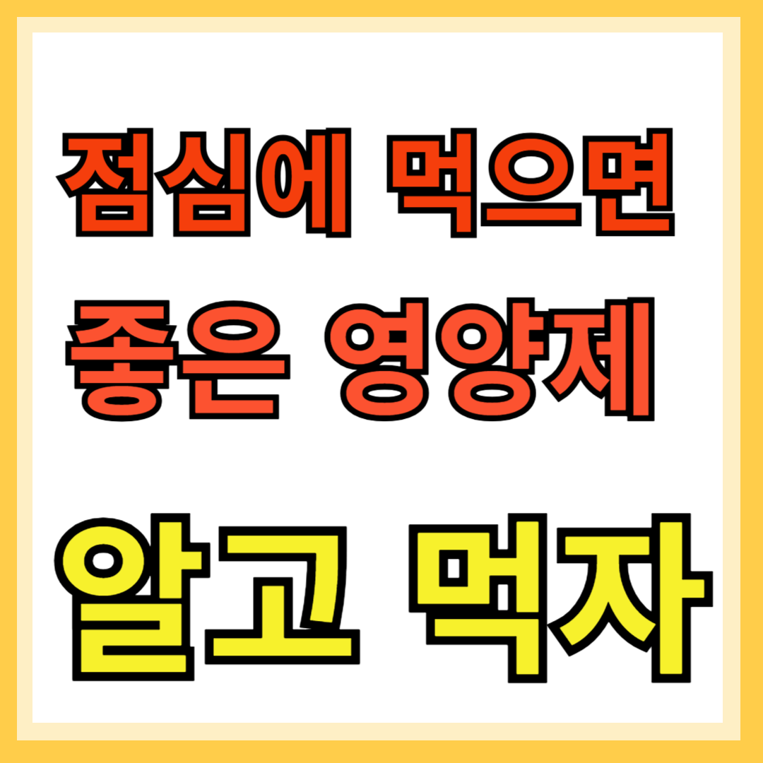 점심에 먹으면 좋은 영양제