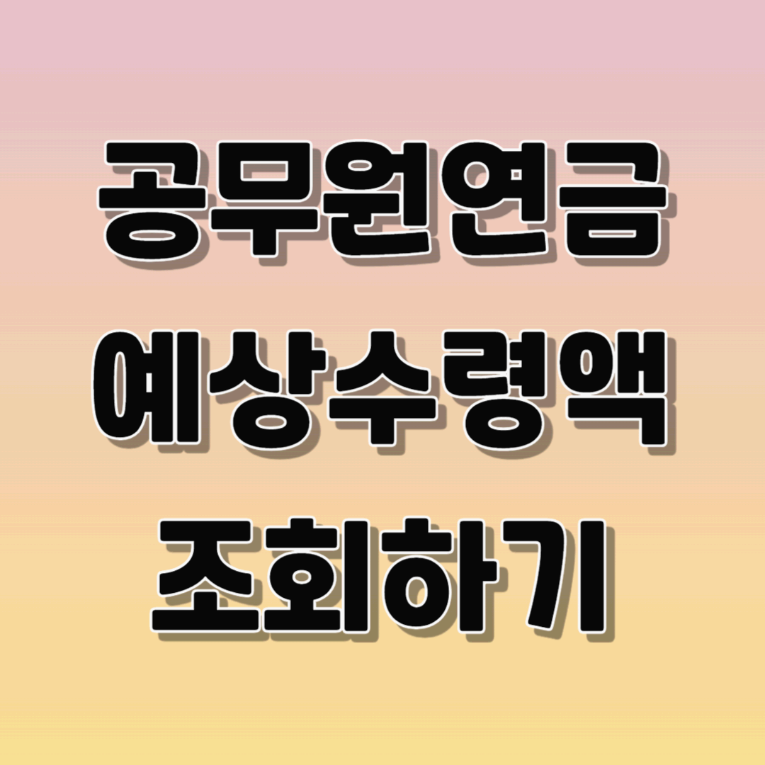 공무원연금 수령액 조회