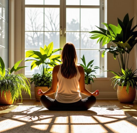 명상을 하는 모습입니다.