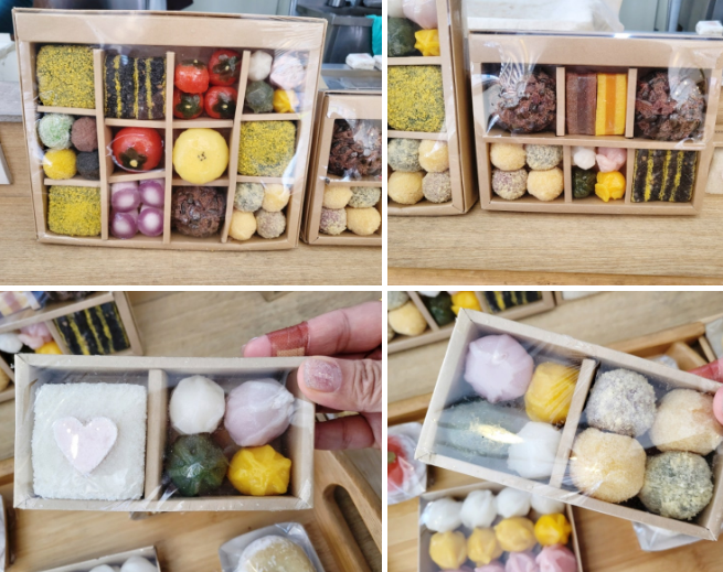 다양한떡과 포장박스