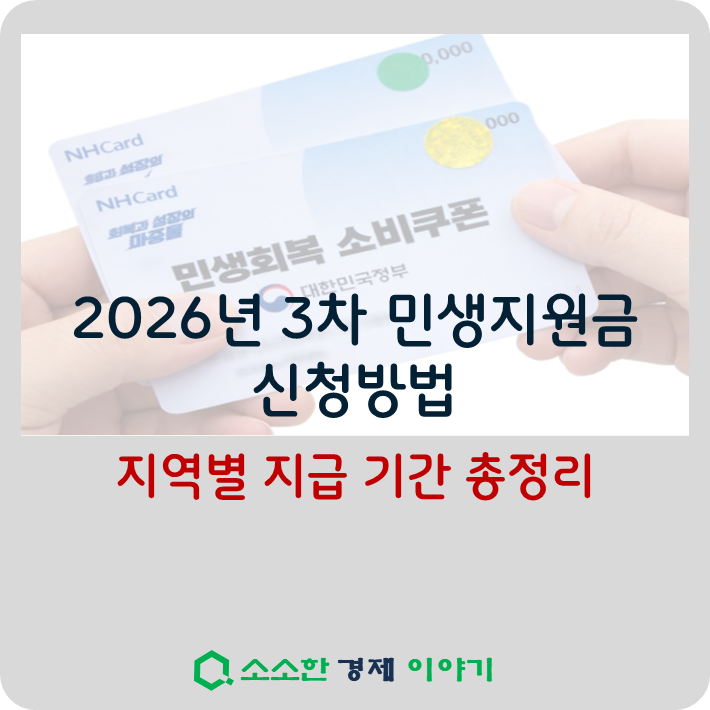 2026년 3차 민생지원금 신청방법 ❘ 지역별 지급 기간 총정리