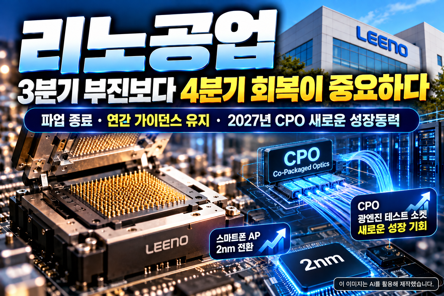리노공업 4분기 실적 회복과 2nm&middot;CPO 광엔진 테스트 소켓 성장 전망