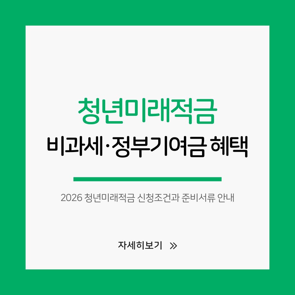 청년미래적금 신청조건과 준비서류 안내