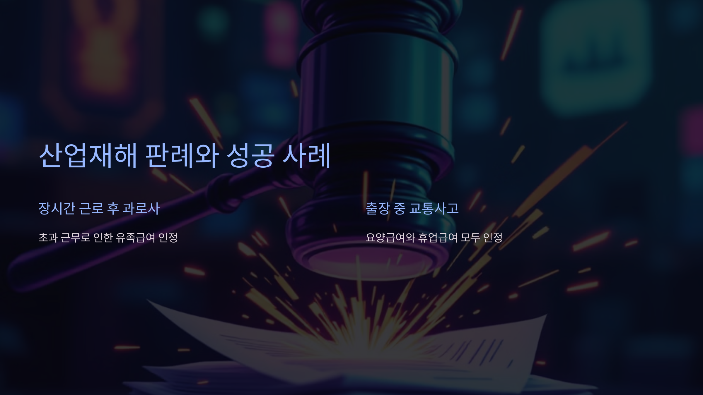 산업재해 판례와 성공 사례 🔍