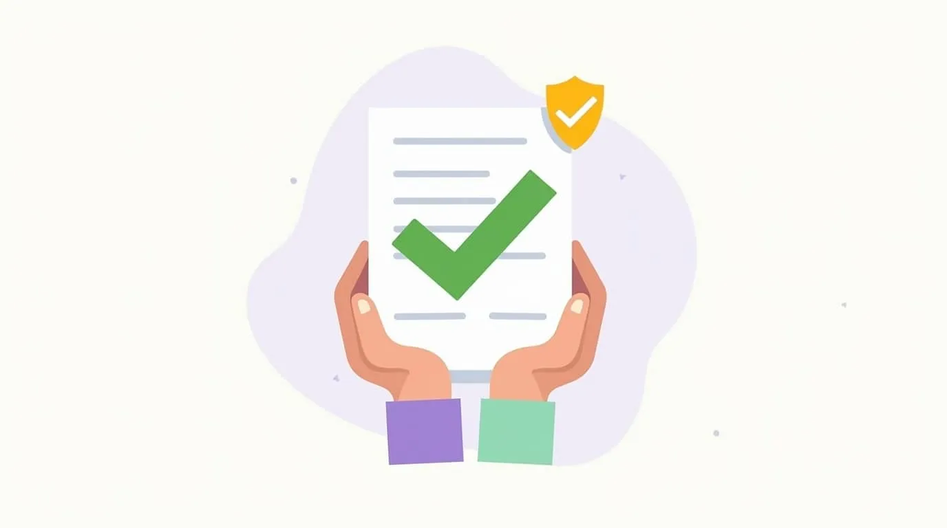 부모 자식간 차용증을 상징하는 문서와 초록 체크, 방패 아이콘의 미니멀 일러스트로 합법적 절차와 세금 절약, 안전한 가족 대여를 직관적으로 표현