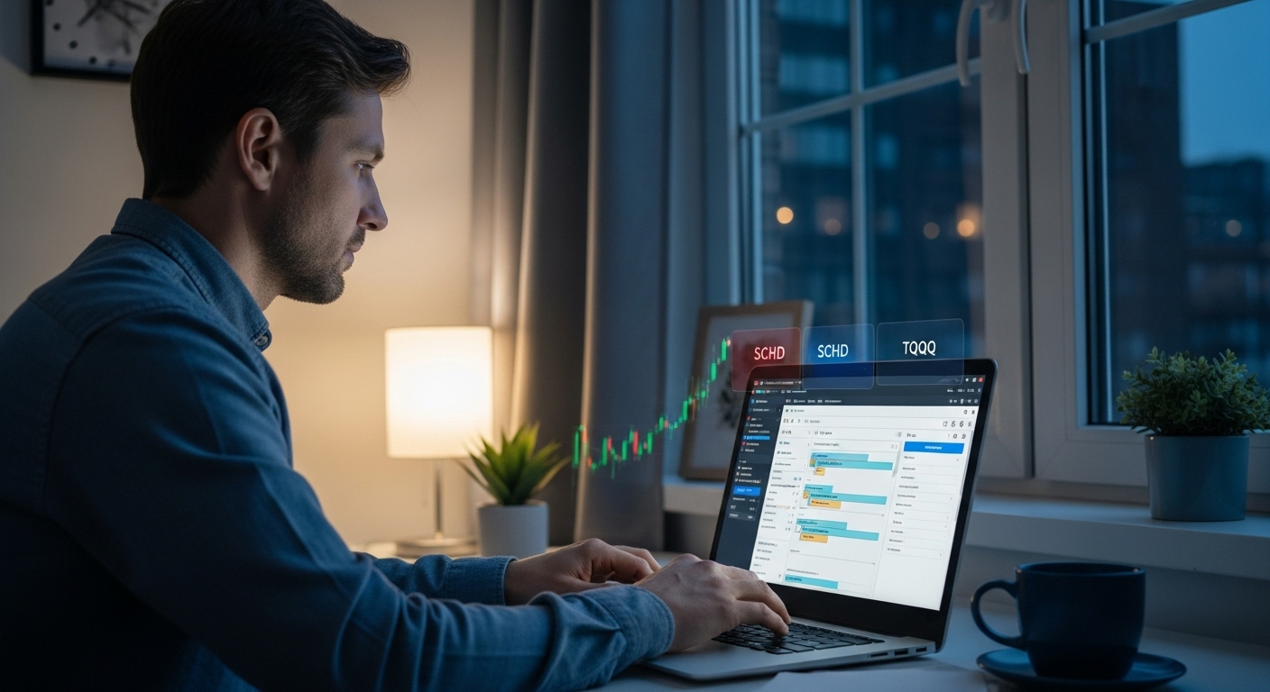 밤늦게까지 미국 주식과 블로그를 통해 새로운 파이프라인을 구축하는 40대 가장의 모습