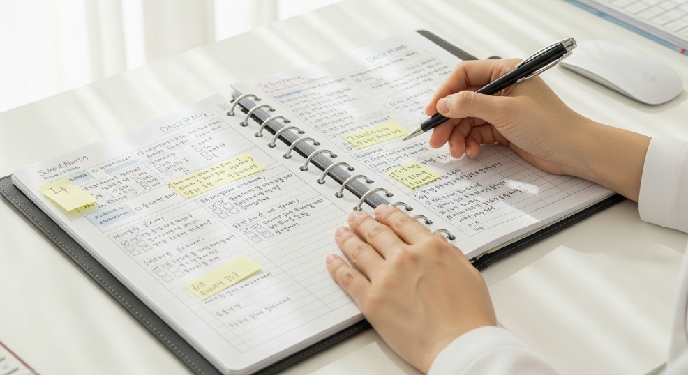 보건교사 준비 일정을 정리하는 플래너