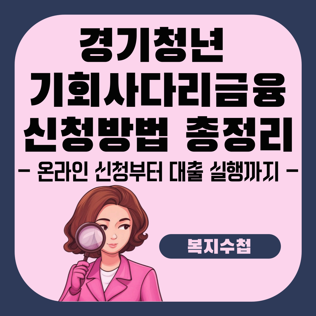 2025 경기청년 기회사다리금융 신청 방법 - 온라인 신청부터 대출 실행까지
