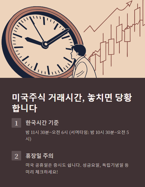 미국주식 거래시간 놓치면 당황 합니다