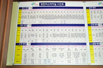 영천 시외버스터미널 시간표 예매 요금_13