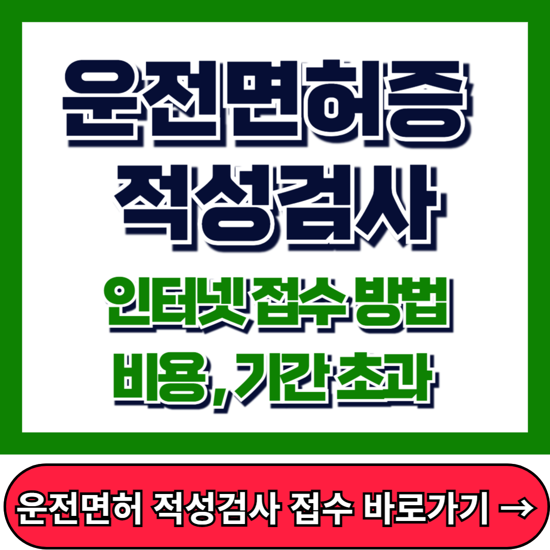 운전면허 적성검사, 인터넷 접수 방법, 비용, 기간 초과