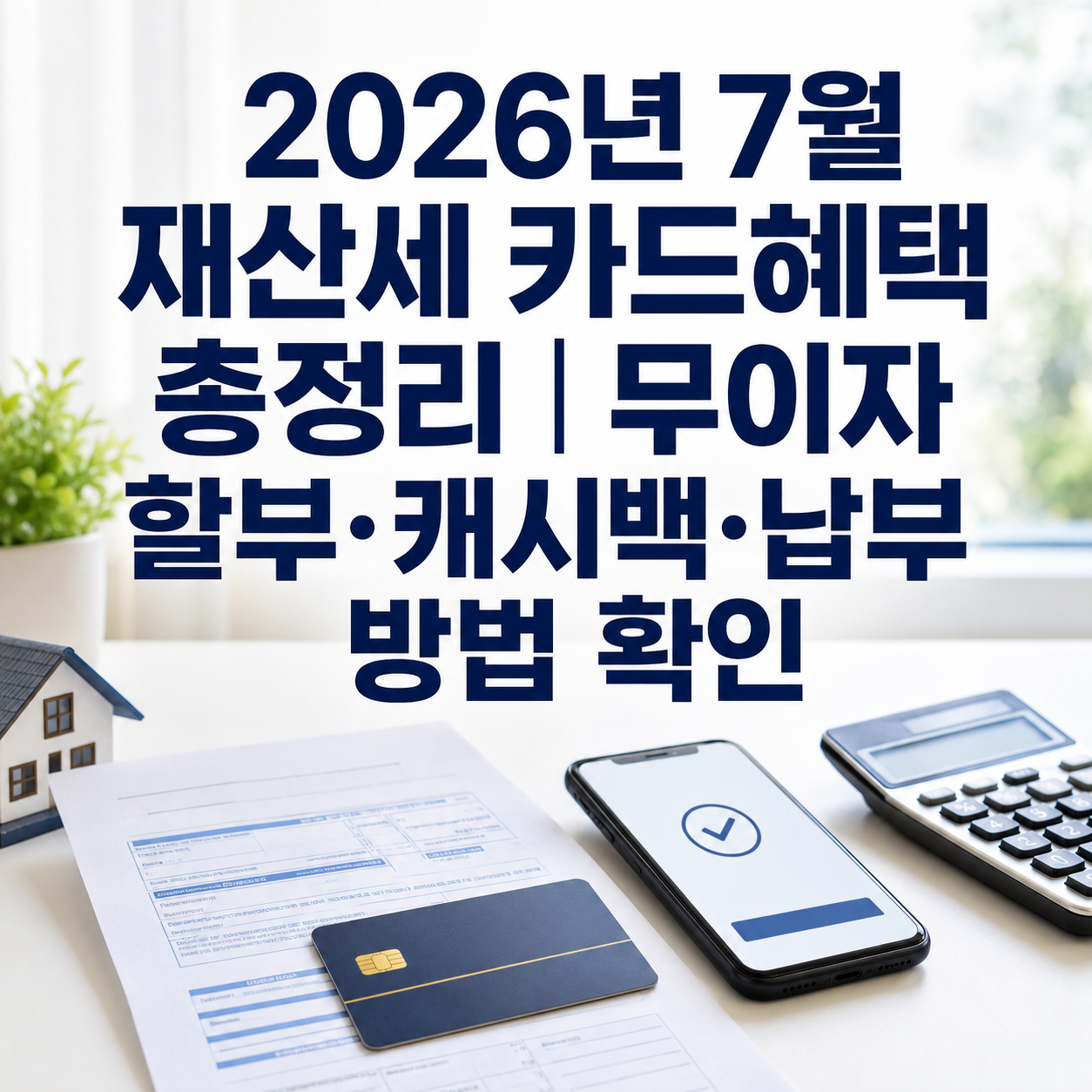 2026년 7월 재산세 카드혜택 총정리｜무이자 할부&middot;캐시백&middot;납부 방법 확인