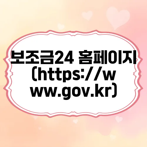 보조금24 홈페이지 (https://www.gov.kr)