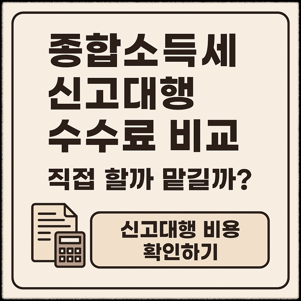 2025 종합소득세 신고대행 수수료 비교, 직접 할까 맡길까?