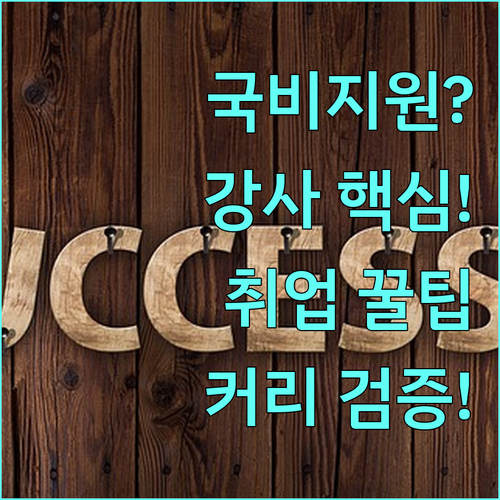 취업 성공을 위한 국비지원 학원 강사..