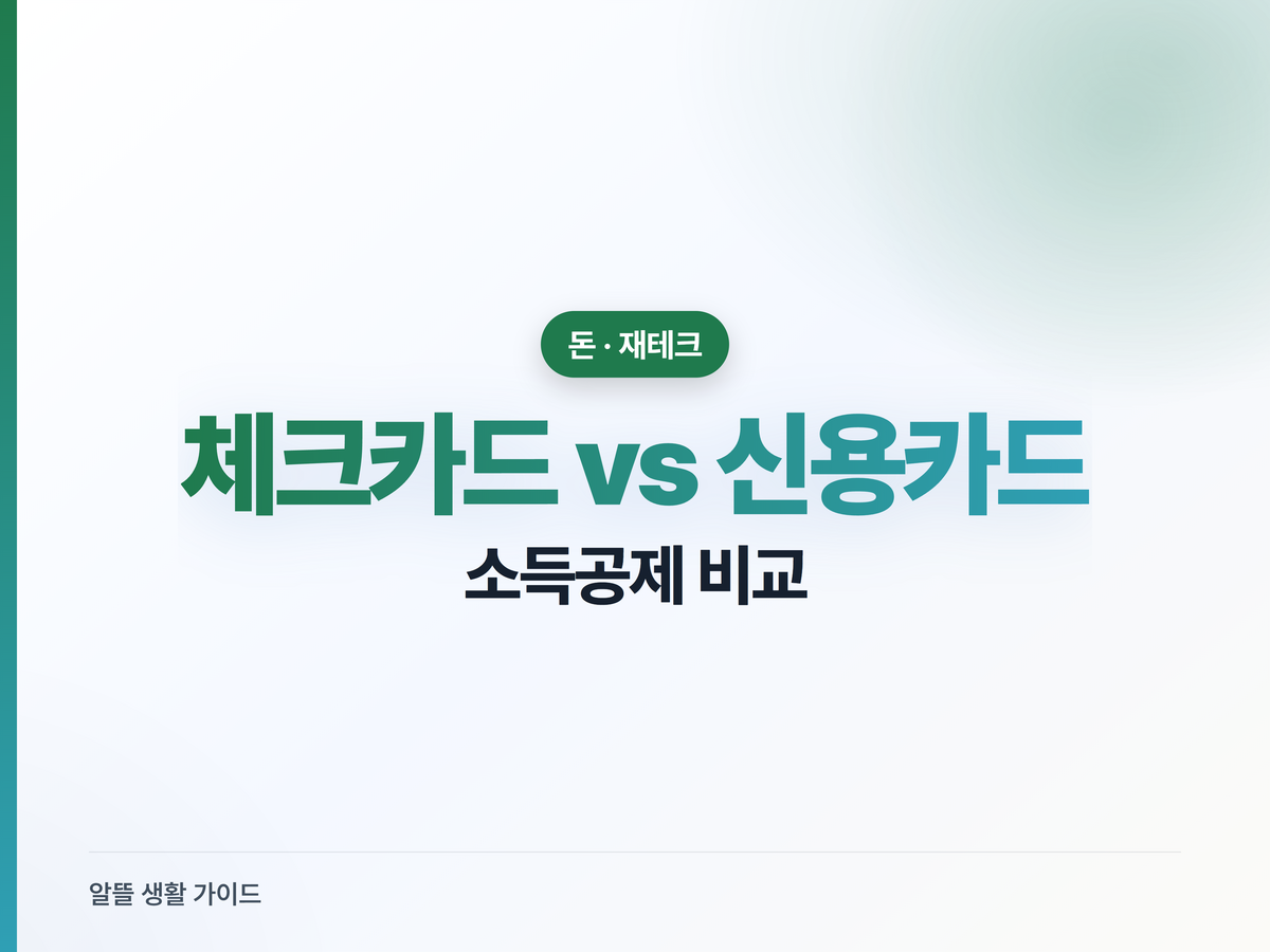체크카드와 신용카드, 소득공제 유리한 쪽은?