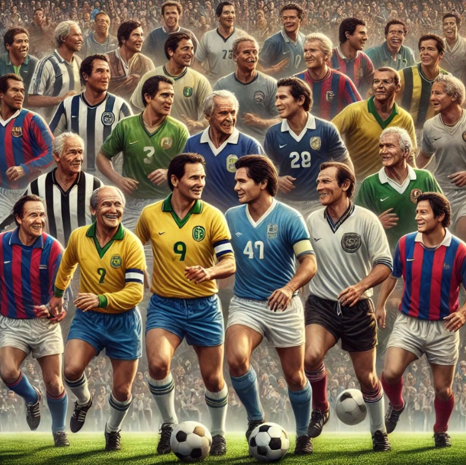 유럽과 남미 축구 레전드 선수들 관련 이미지
