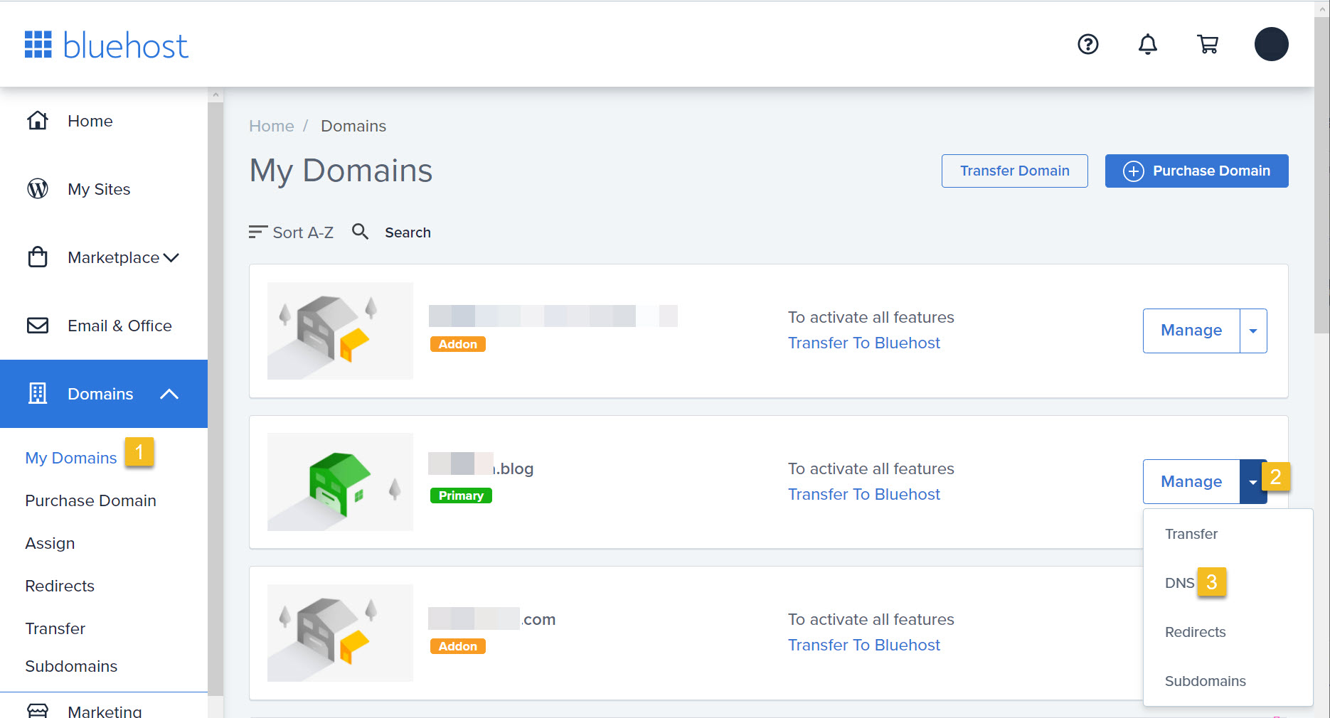 블루호스트 서브도메인 추가하기 (CNAME 레코드)