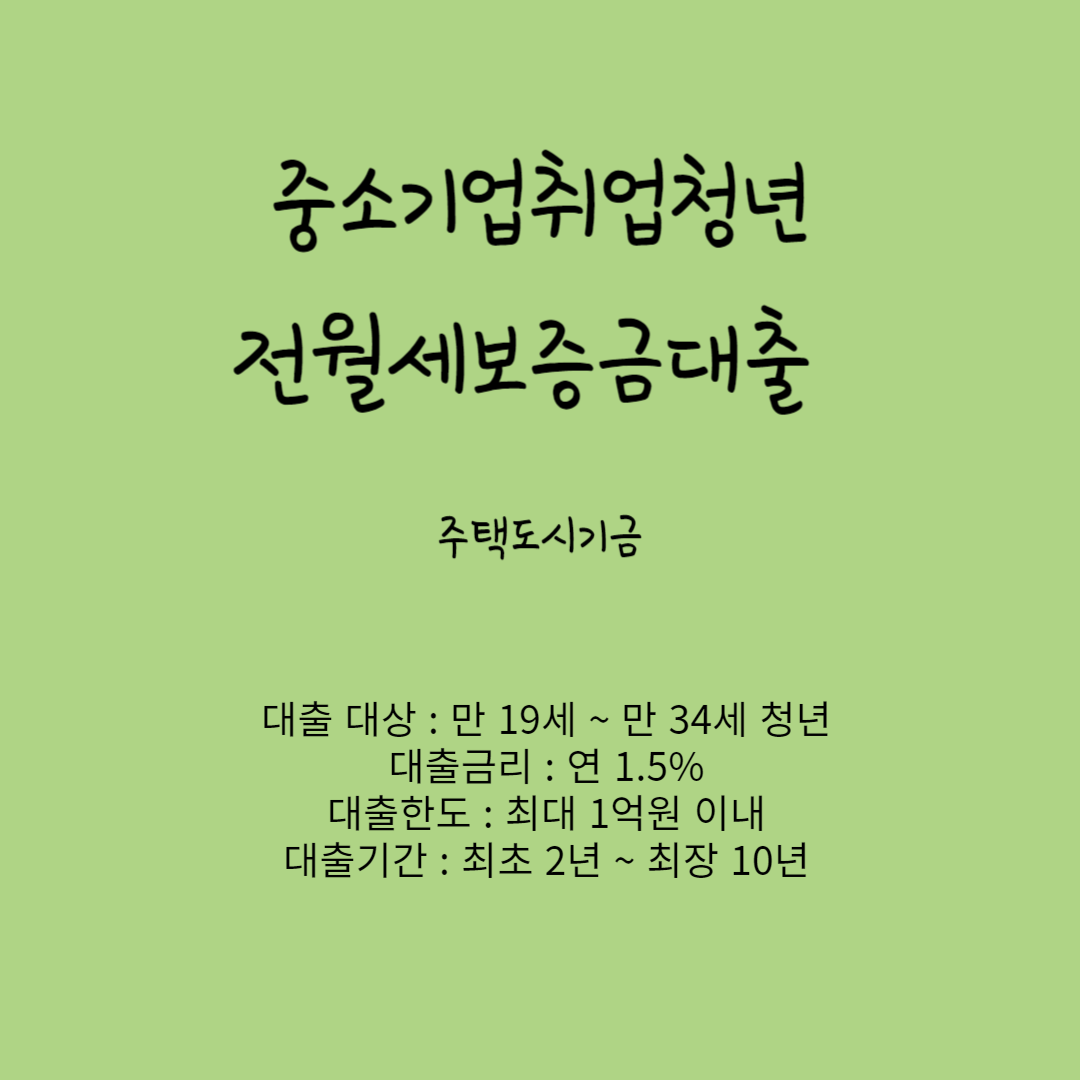 중소기업취업청년 전월세보증금대출
