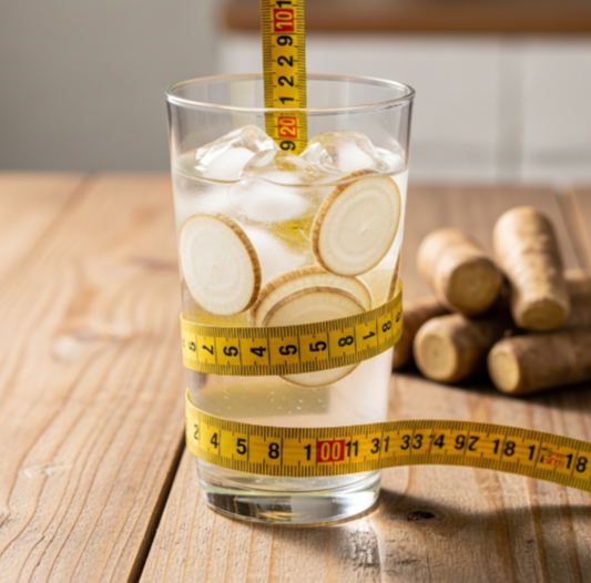 유리컵에 든 우엉차