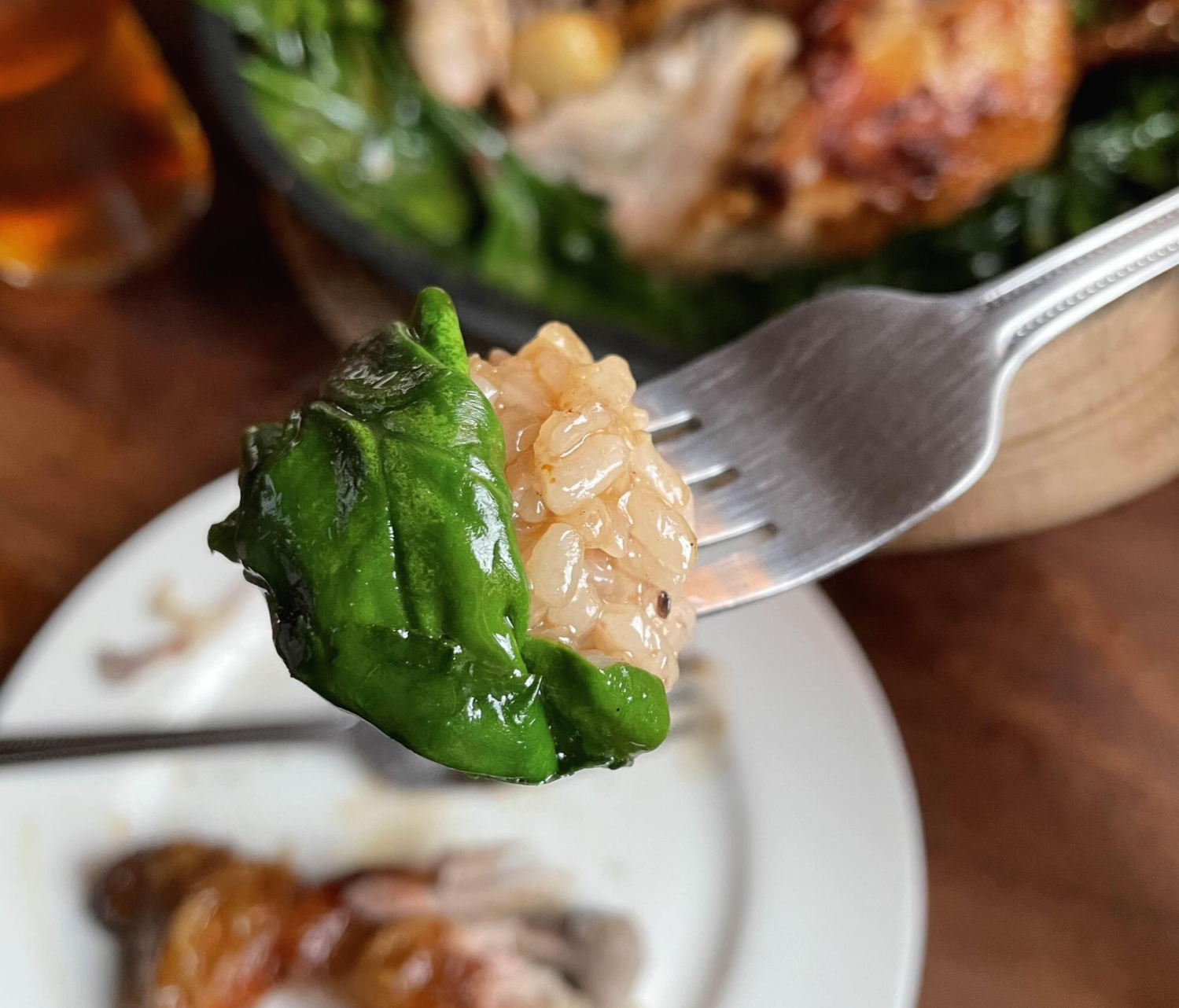 시금치 & 밥 사진