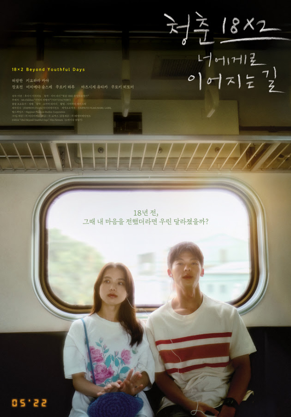 ''청춘 18X2 너에게로 이어지는 길' 포스터가 공개됐다. [사진=(주)쇼박스]