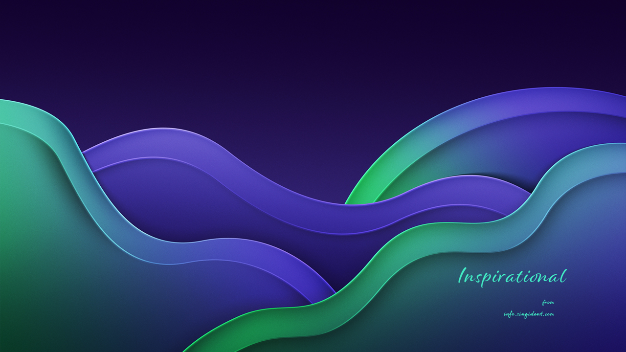12 보라색과 연두색 웨이브 C - Inspirational 보라색배경화면