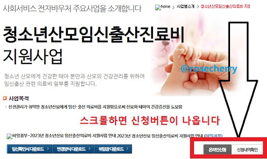 청소년-산모-임신출산-진료비-지원-신청하는-화면