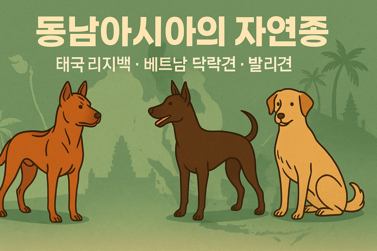 동남아시아의 자연종: 태국 리지백·베트남 닥락견·인니 발리견 이미지