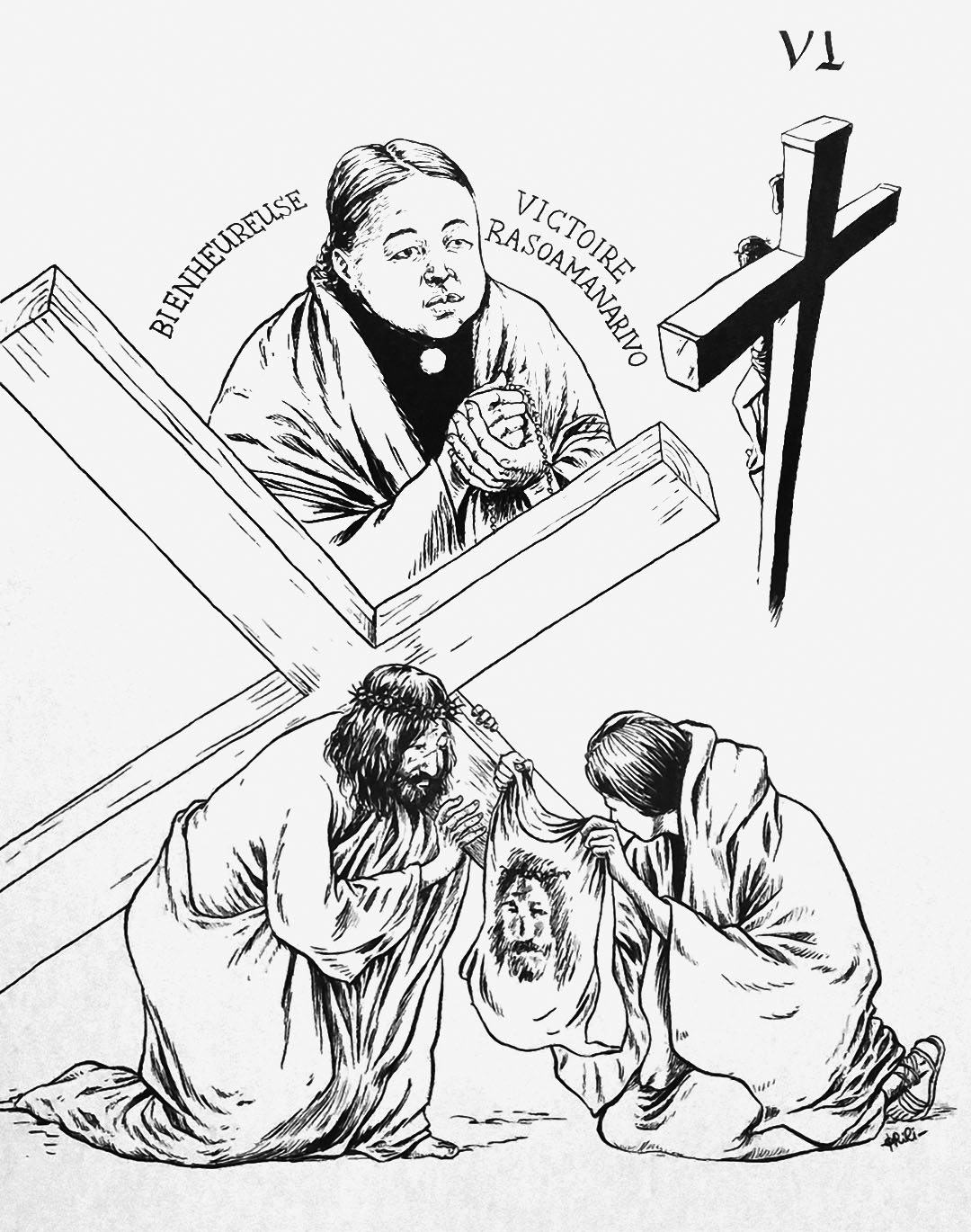 베로니카가 얼굴을 닦아드리는 제6처