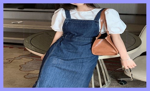 데님 오버롤 원피스