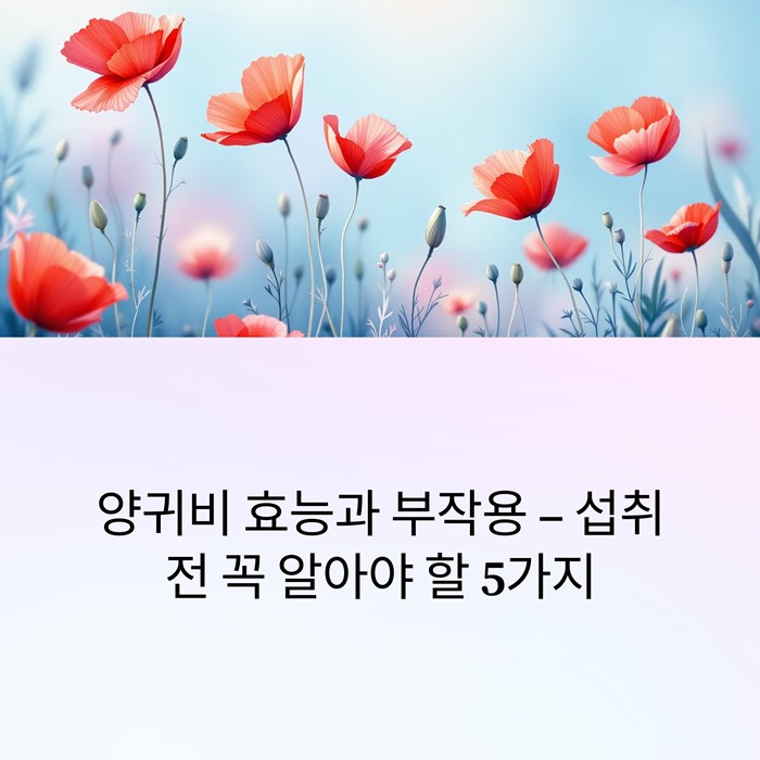 양귀비 효능과 부작용, 섭취 전 꼭 알아야 할 5가지 요약 이미지