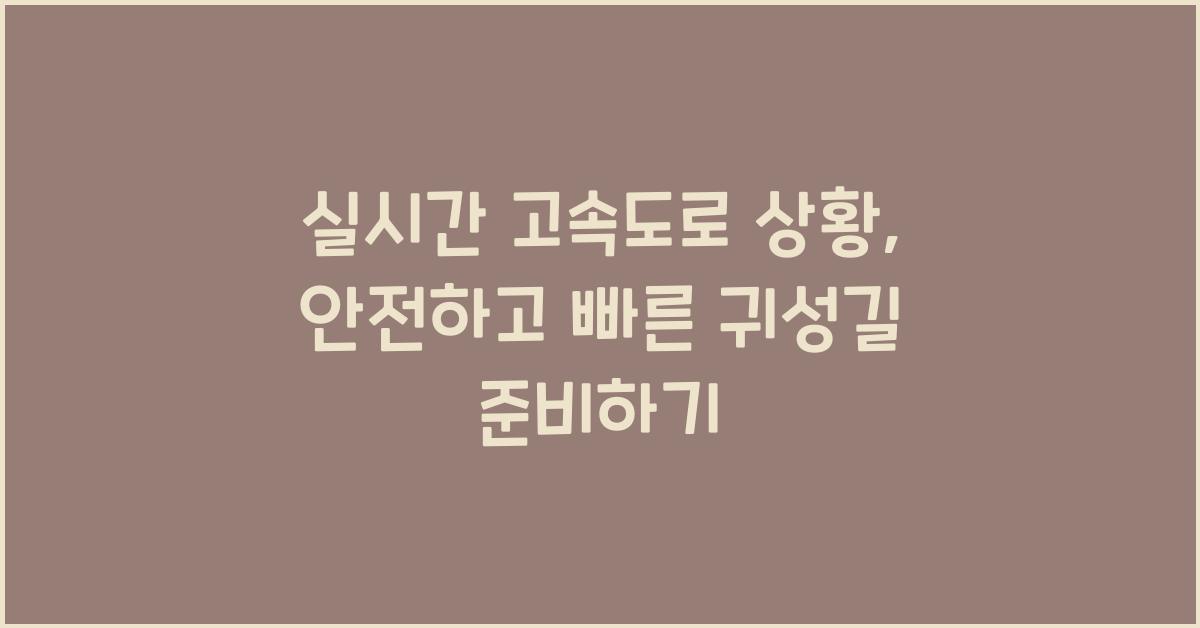 실시간 고속도로 상황