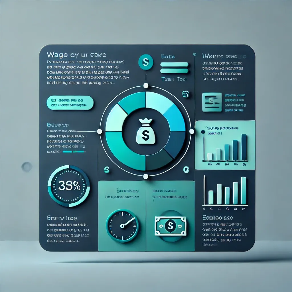 주휴수당 계산법을 시각적으로 표현한 쿨톤 인포그래픽