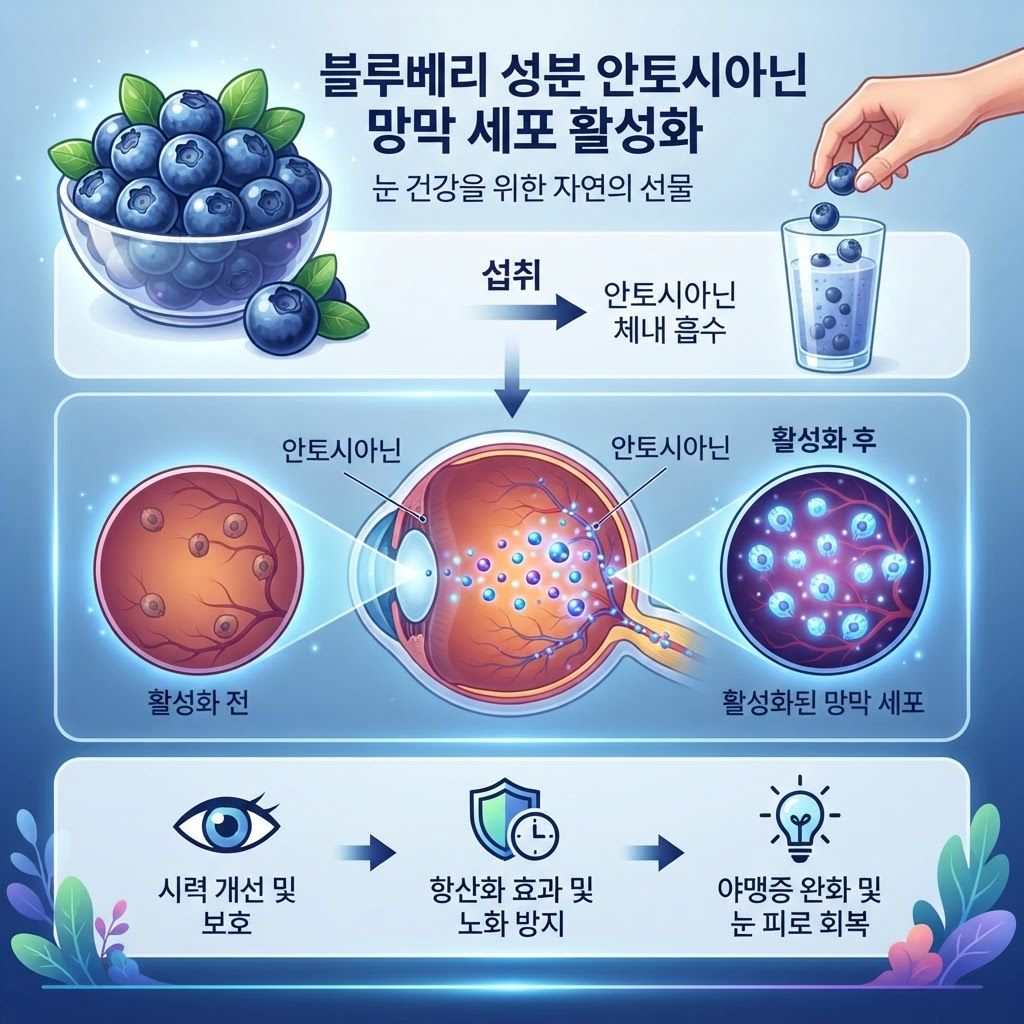 블루베리 효능 안토시아닌 성분의 망막 세포 활성화