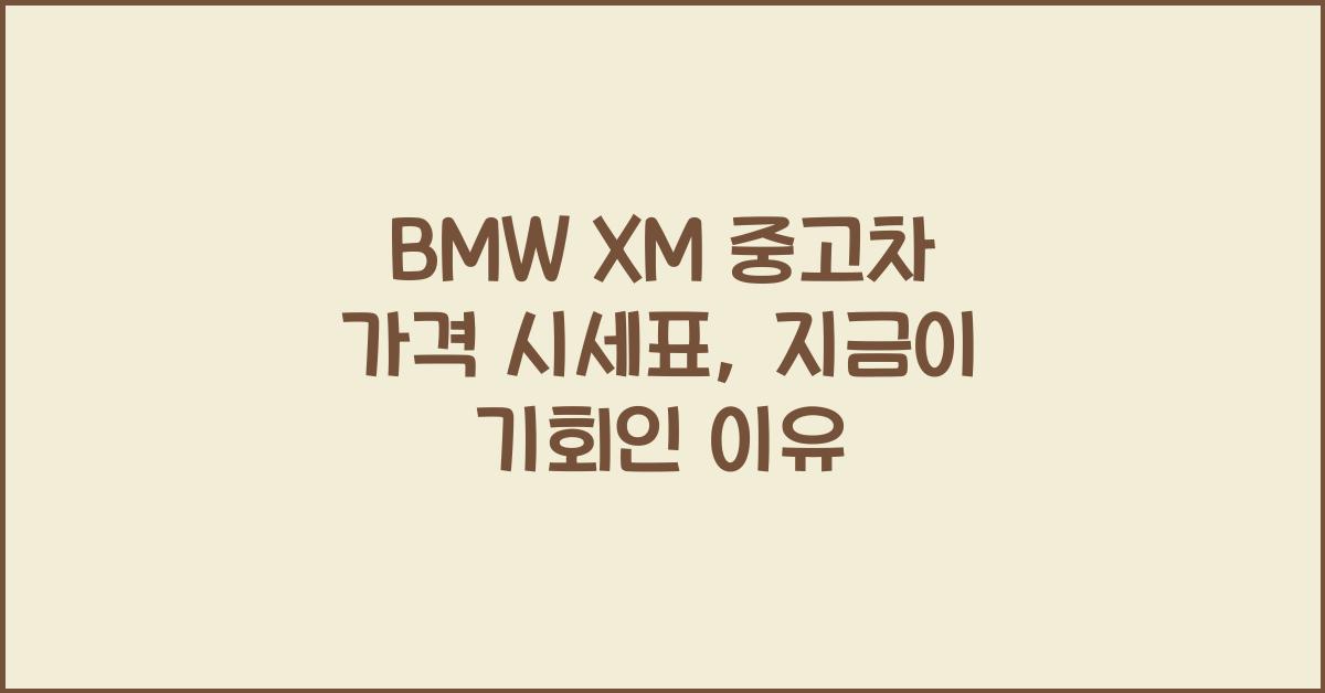 BMW XM 중고차 가격 시세표