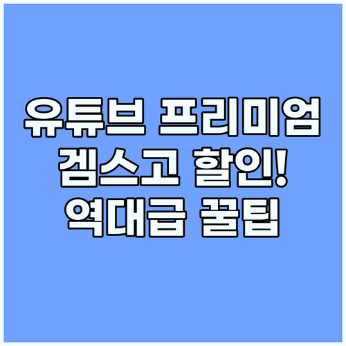유튜브 프리미엄 저렴하게 이용하는 겜..