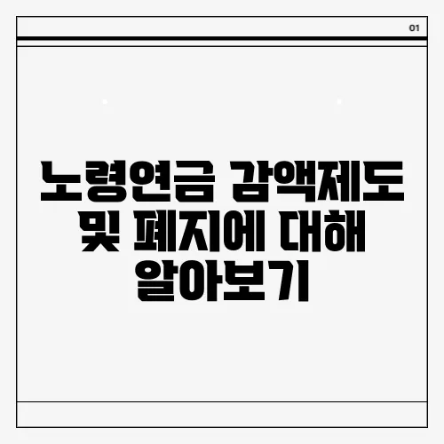 노령연금 감액제도 및 폐지에 대해 알아보기