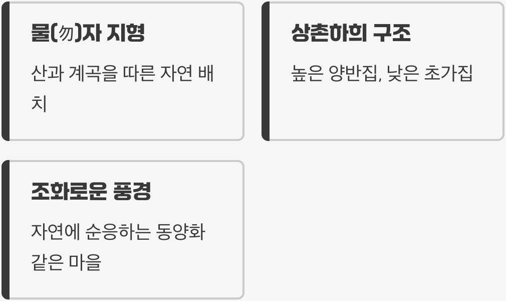 자연과 어우러진 지혜, 독특한 마을 구조