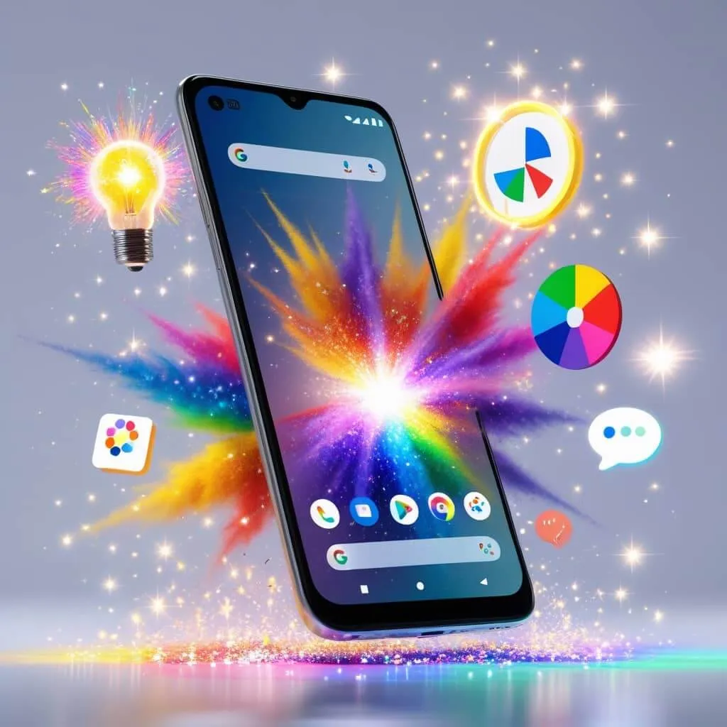 제미나이 사용법: 제미나이의 기능을 스마트폰에서도 자유롭게 사용할 수 있다는 것을 상징적으로 표현한 이미지.